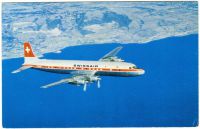Postkarte mit: Swissair DC-7C 